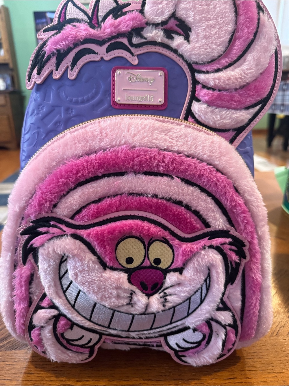 Loungefly Pink & Purple Cheshire Cat Plush Mini Backpack